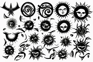Sun with rays tattoo idea