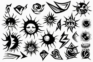 Sun with rays tattoo idea