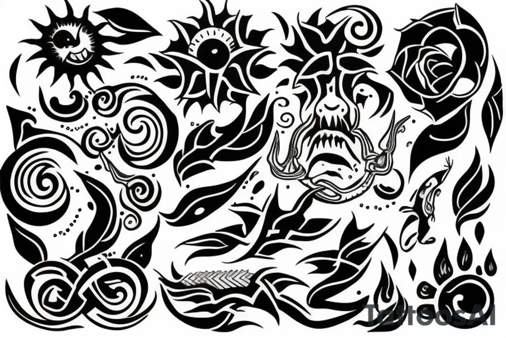 Sun outline tattoo idea