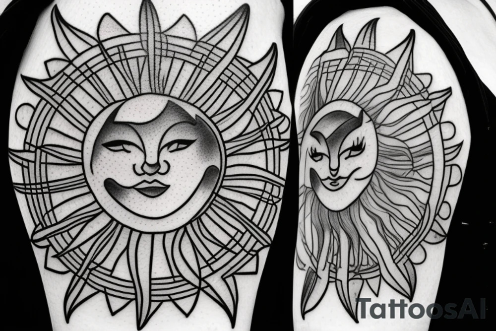 Sun outline tattoo idea