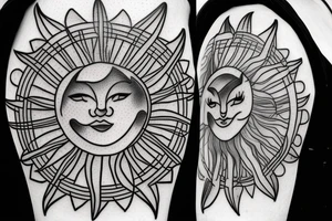 Sun outline tattoo idea