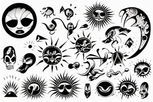 Sun with rays tattoo idea