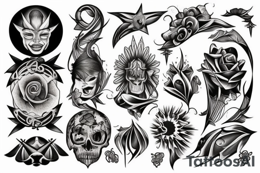 Sun with rays tattoo idea