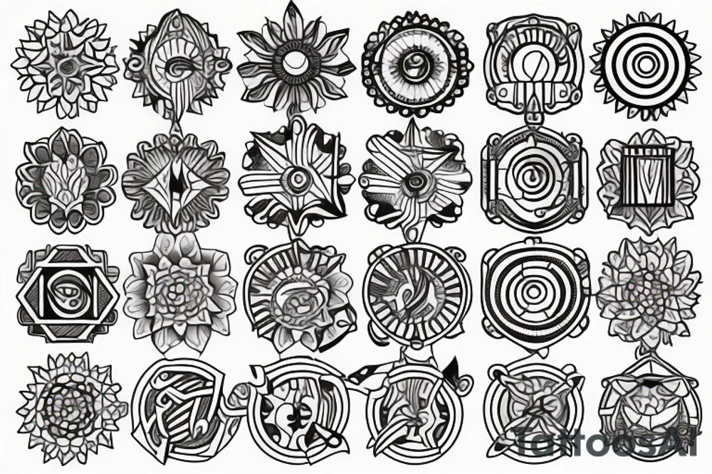 Sun with rays tattoo idea
