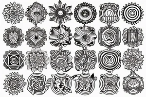 Sun with rays tattoo idea