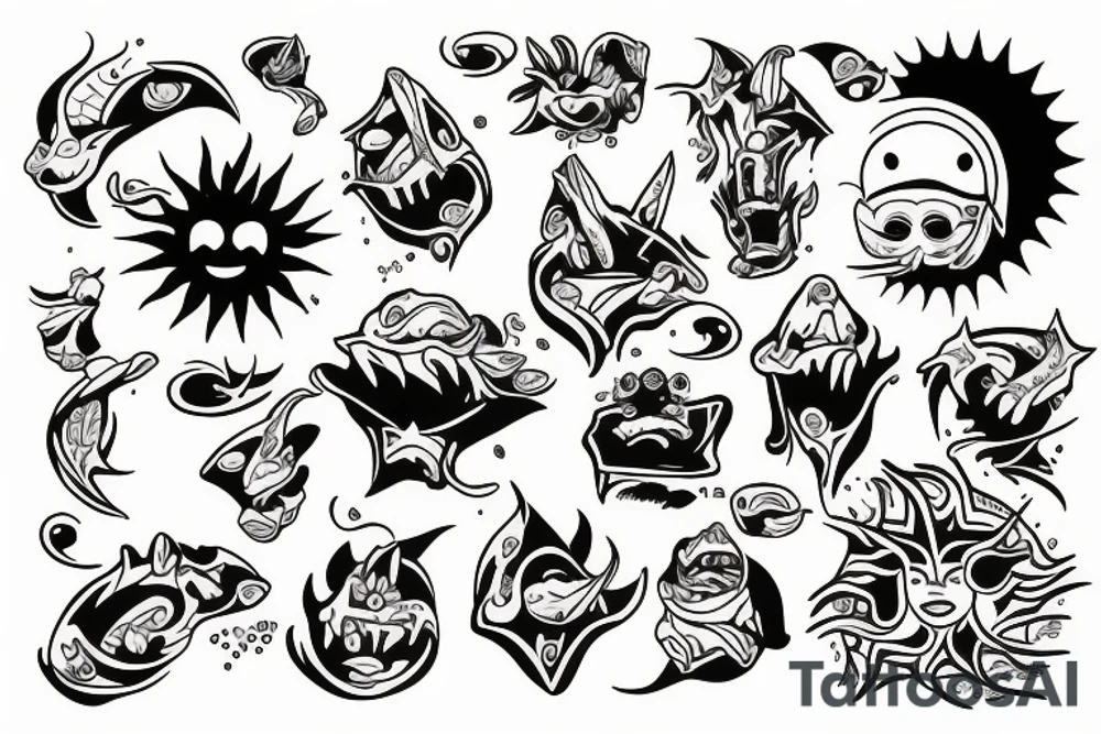 Sun with rays tattoo idea