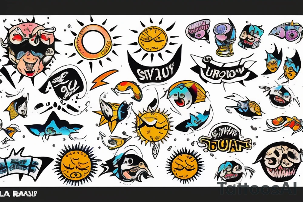 Sun with rays tattoo idea
