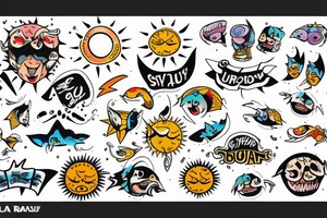 Sun with rays tattoo idea
