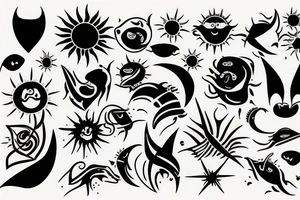 Sun with rays tattoo idea