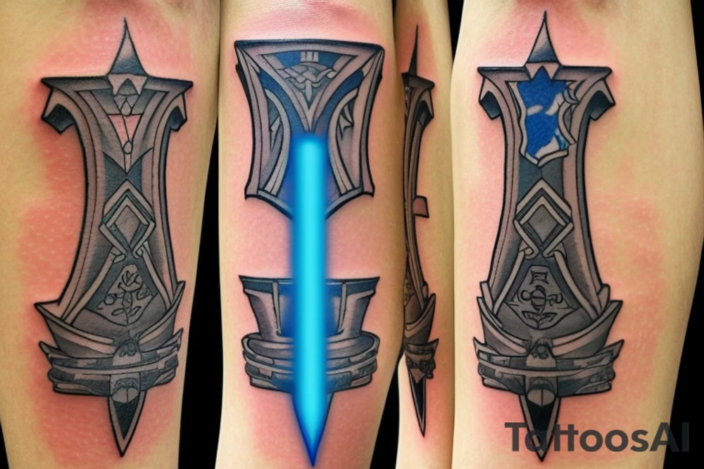 the master sword as a lightsaber tattoo idea