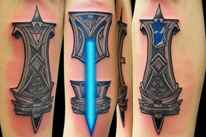 the master sword as a lightsaber tattoo idea