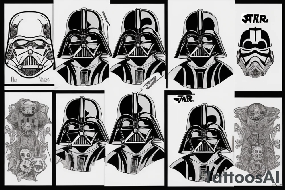 darth  vader and link mashup tattoo idea