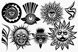 Sun rays tattoo idea