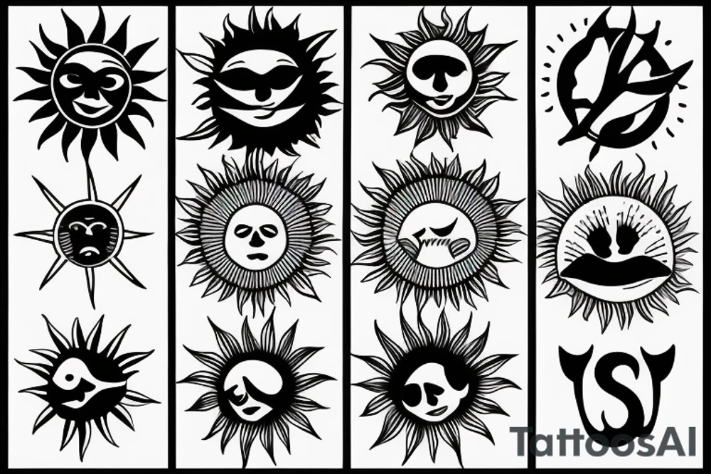 Sun rays tattoo idea