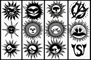 Sun rays tattoo idea
