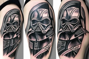 Link from the Legend of Zelda dressed up like Darth Vader tattoo idea