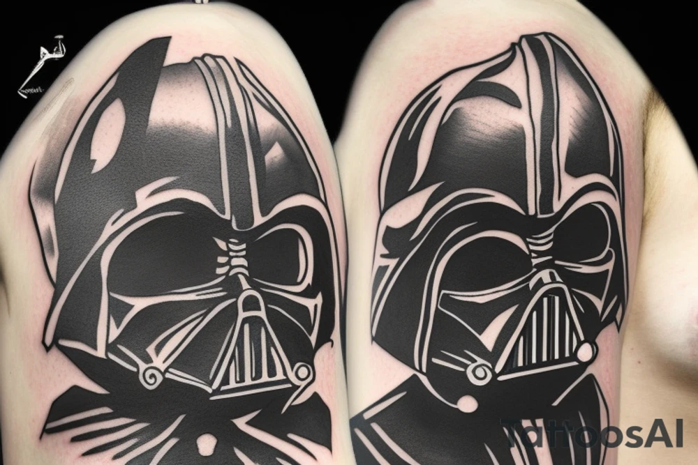 Link from the Legend of Zelda dressed up like Darth Vader tattoo idea