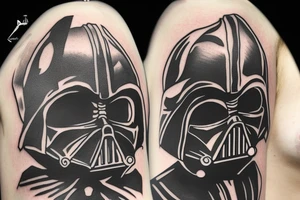 Link from the Legend of Zelda dressed up like Darth Vader tattoo idea