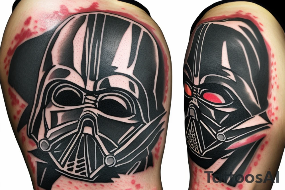 Link from the Legend of Zelda dressed up like Darth Vader tattoo idea