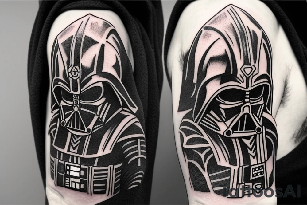 Link from the Legend of Zelda dressed up like Darth Vader tattoo idea