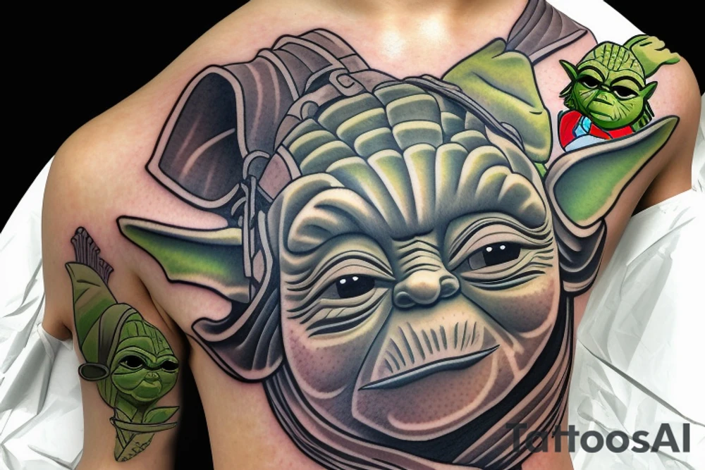 Yoda as a samurai tattoo idea