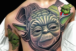 Yoda as a samurai tattoo idea