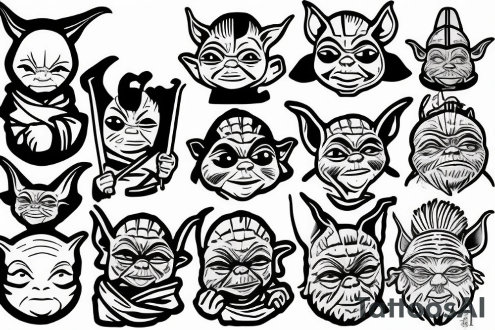 Yoda as a samurai tattoo idea