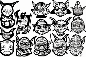 Yoda as a samurai tattoo idea