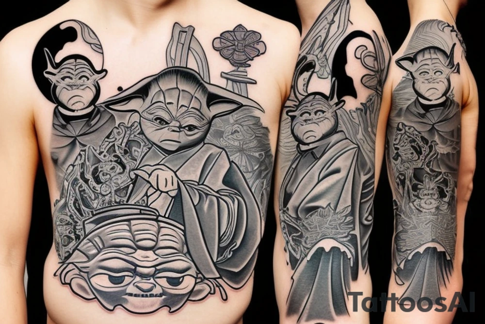 Yoda as a samurai tattoo idea