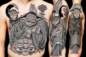 Yoda as a samurai tattoo idea