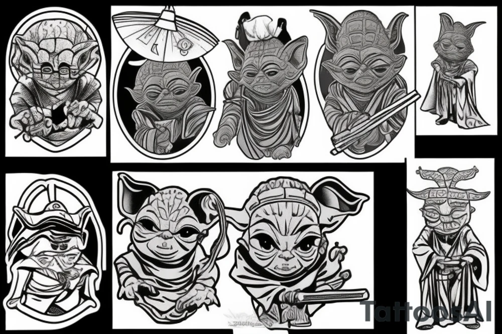 Yoda as a samurai tattoo idea