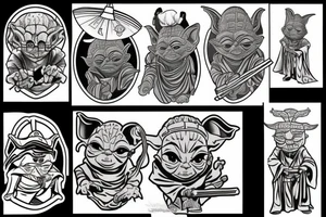 Yoda as a samurai tattoo idea
