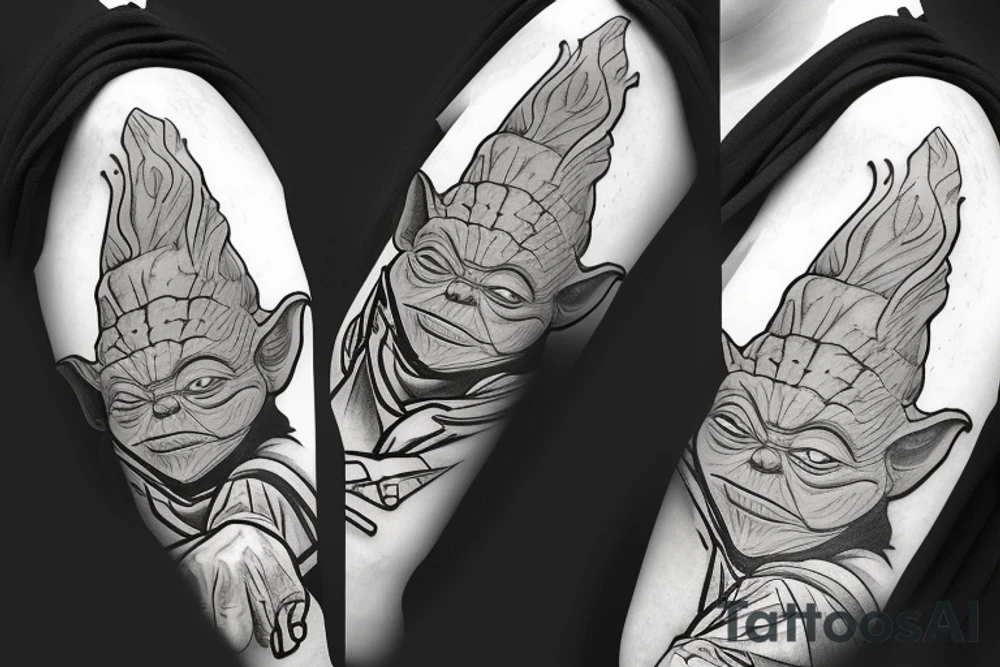 Yoda as a samurai tattoo idea