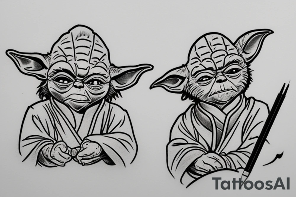 Yoda as a samurai tattoo idea