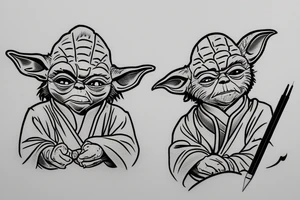 Yoda as a samurai tattoo idea