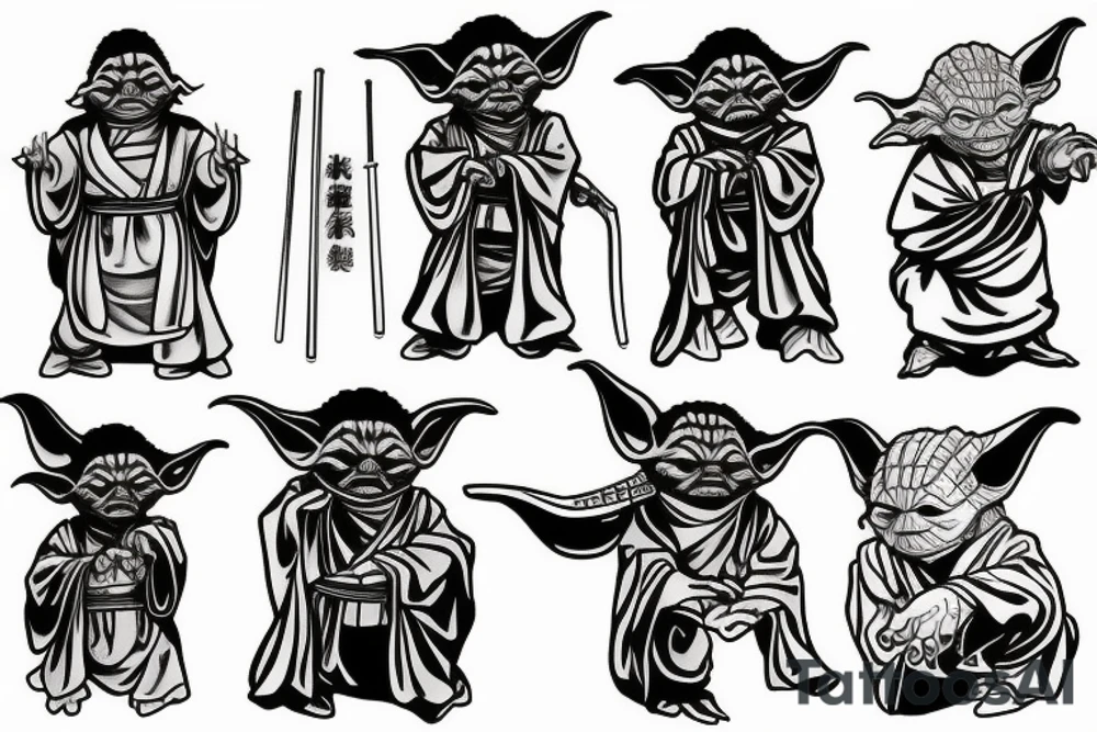 Yoda as a samurai tattoo idea