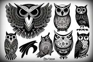 Black owl, Spiritual, tattoo idea