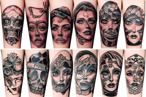 Trash polka sleeve tattoo idea