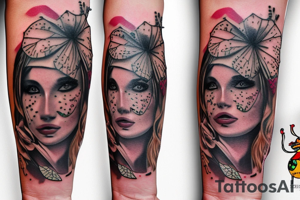 Trash polka sleeve tattoo idea