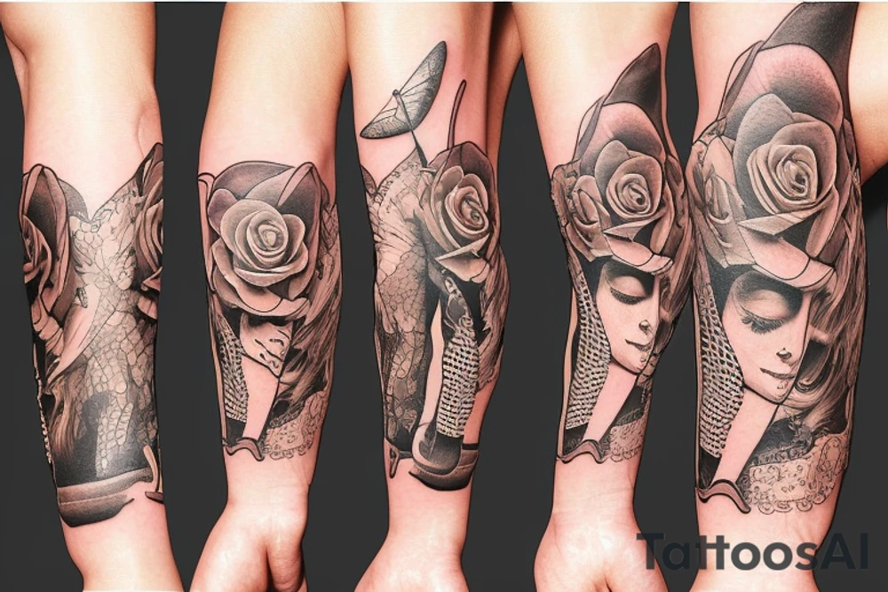 Trash polka sleeve tattoo idea