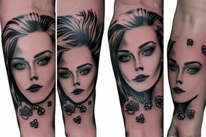 Trash polka sleeve tattoo idea