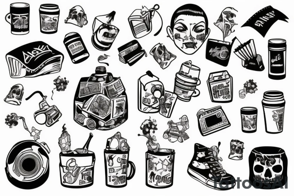 Trash polka tattoo idea