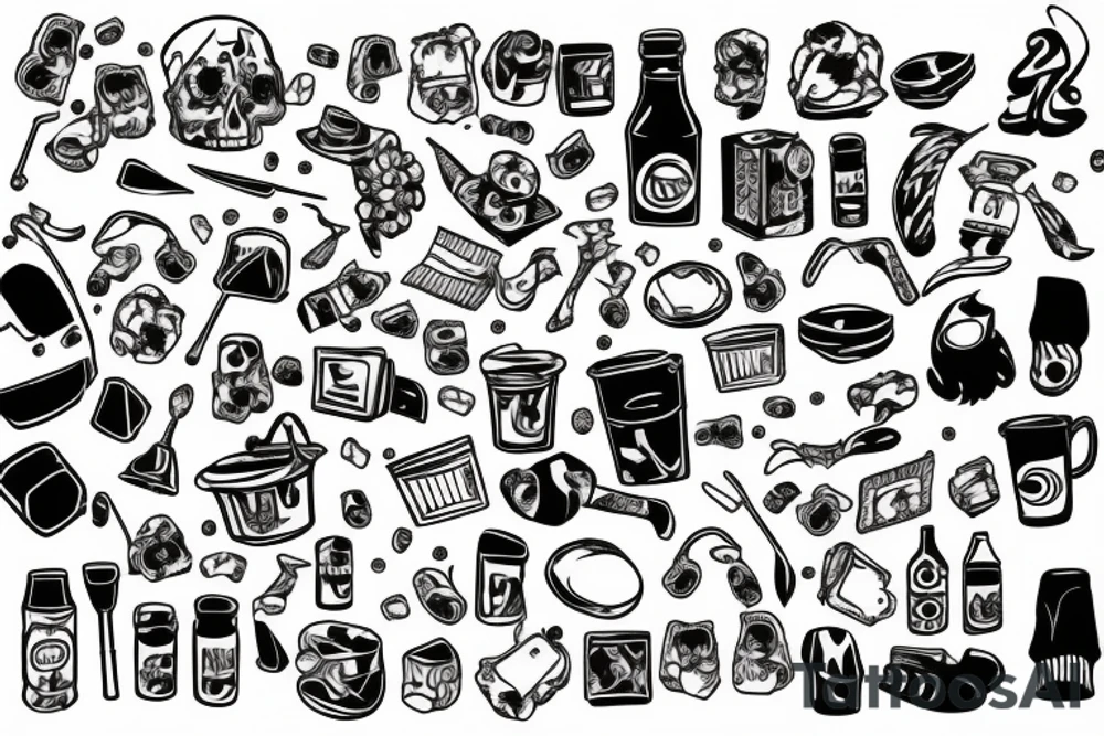 Trash polka tattoo idea