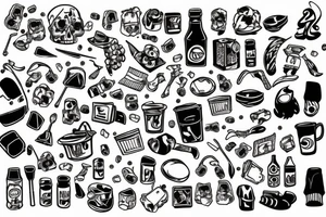 Trash polka tattoo idea