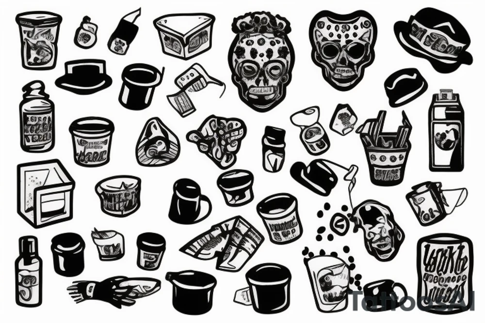 Trash polka tattoo idea