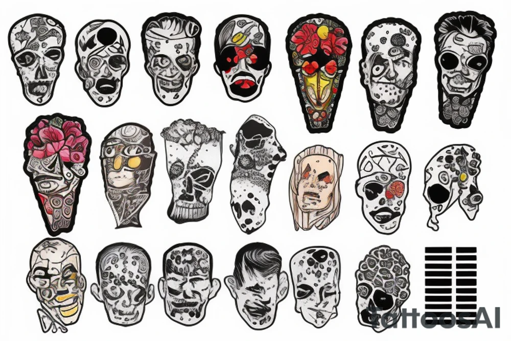 Trash polka sleeve tattoo idea