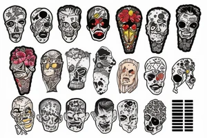 Trash polka sleeve tattoo idea