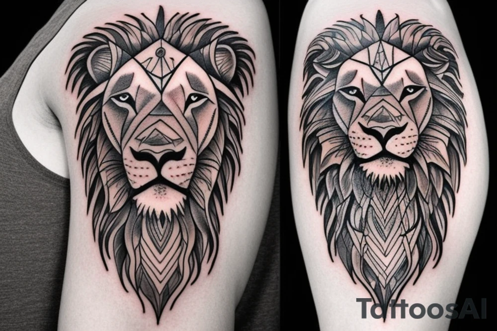 lion on shoulder tattoo idea