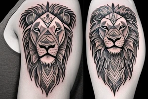 lion on shoulder tattoo idea