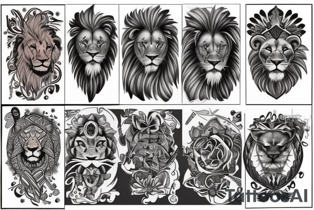 lion on shoulder tattoo idea
